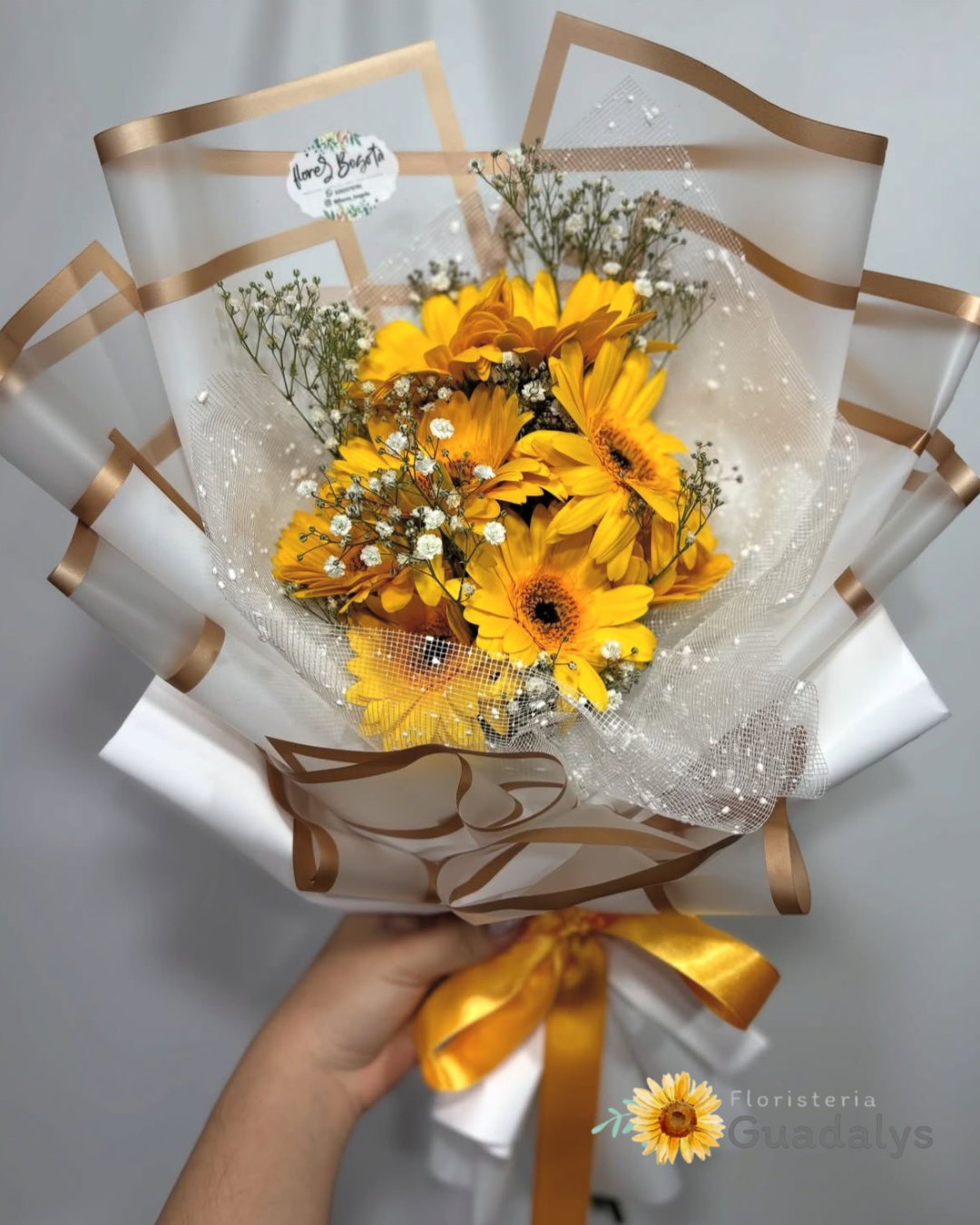 Ramillete de gerberas con papel especial