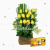 Arreglo Floral con 12 Rosas Amarillas + chocolates