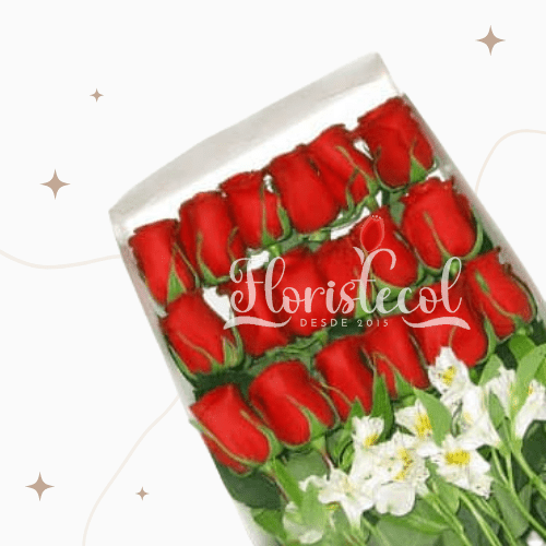 Caja con 18 Rosas Rojas