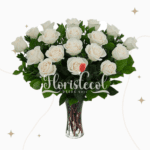 Jarrón con 24 Rosas Blancas