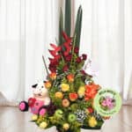 Arreglo Floral con Rosas Rojas y Amarillas